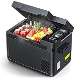TaskStar 12 Volt Portable Car Refrigerator, 26QT(25L) Fridge with 2Γ 4.0Ah Batteries, 12/24V DC 100~240V AC Compressor Electric Cooler, -4β~68β Freezer for Car Truck Van RV Camping Road Trip Travel