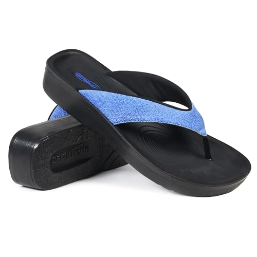 AEROTHOTIC Flip Flops for Women with Arch Support Plantar Fasciitis Orthopedic Cushioned Footbed Comfortable Non-Slip Sole with Padded Straps Dressy Casual Recovery Women Sandals (Mellow Blue, Size 8) - Thumbnail 7