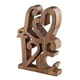 Tapeera Wood Love Sign For Home Décor - Fireplace Mantel Decoration For Living Room - Table Rustic Love Letters - Freestanding Love Sculpture - Wedding Love Sign - Valentines Day Love Décor (Heart)