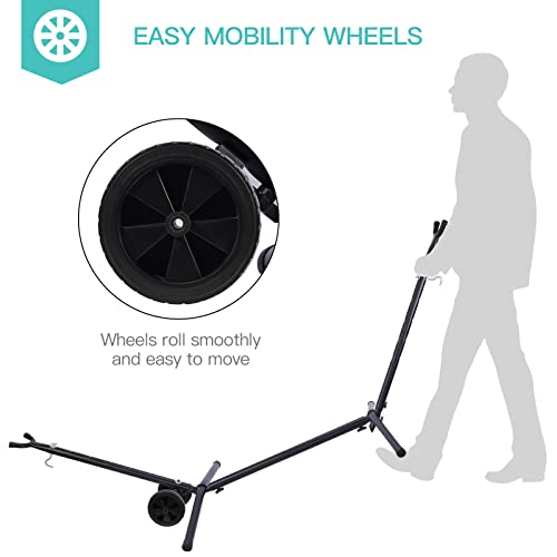 Wilsall Portable Hammock With Stand Included With Wheels Outdoor Double 2 Person Heavy Duty Hamacas Con Base 450 Lb Capacity #TOP1