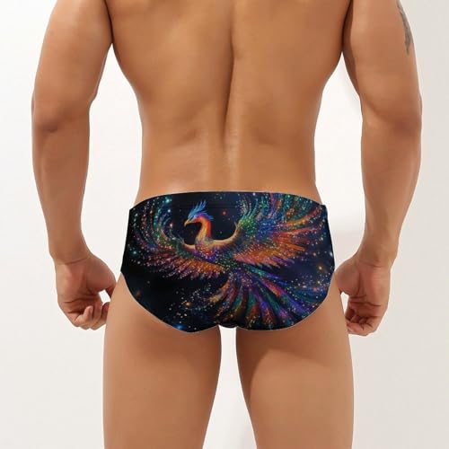 Beautiful Phoenixes Men's Swimming Trunks Briefs Beach Swimwear Low Rise Bikini Swimsuit Print Bathing Suit2
