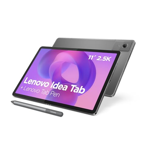 Lenovo Idea Tab - Tablette Tactile, IA intégrée 11'' 2.5K, 90Hz (MediaTek Dimensity 6300, 8Coeurs, RAM 8Go, UFS 2.2 128Go, Android 15, Wifi5 + Bluetooth) Tab Pen - Gris