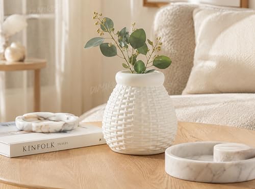 Image of Divyakosh Decorative Flower Vase's (VASE ONLY NO PLANT INCLUDED) for Home Decor| Modern Woven Texture Vases for Center Table, Bedroom, Office Desk | Home Decoration Items for Living Room|Plastic Pots|