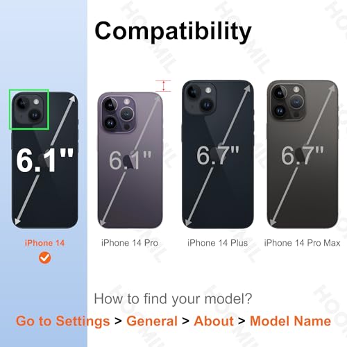Image of HOOMIL Case for iPhone 14, Anti-Yellowing, Crystal Clear