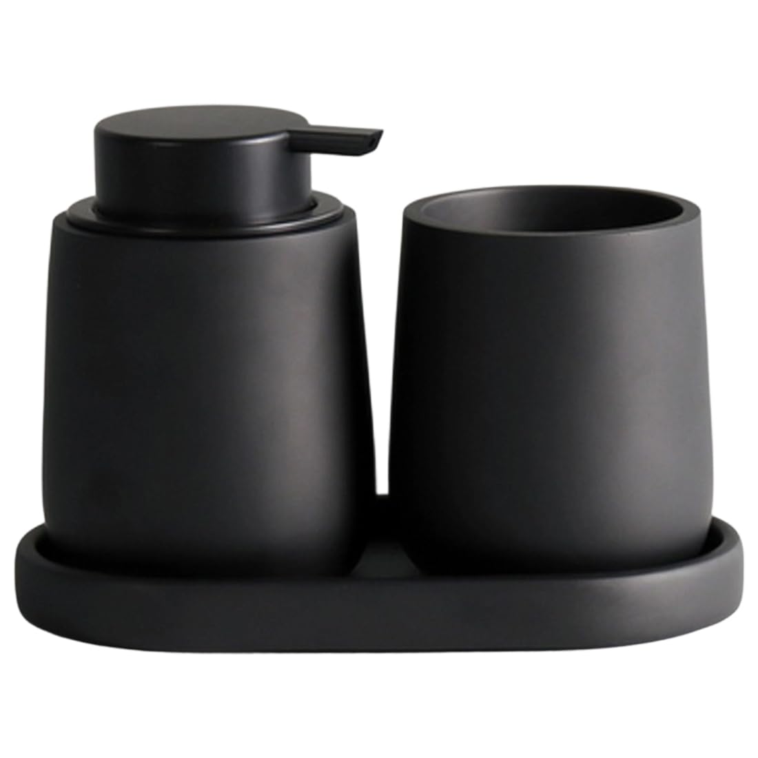 UDSKNV[KSL Bathroom Accessories Set Lotion Bottle Mouthwash Cup Tray Portable Shampoo Dispenser Three Piece Bathroom Accessories