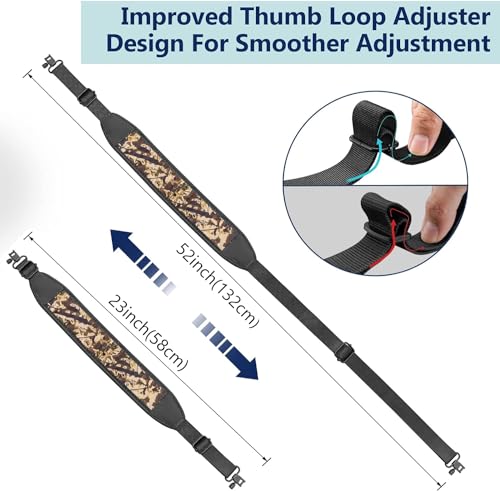 EZshoot Shotgun Sling with Swivels and Widened Anti-Slip Pad, Camo Black - image 2