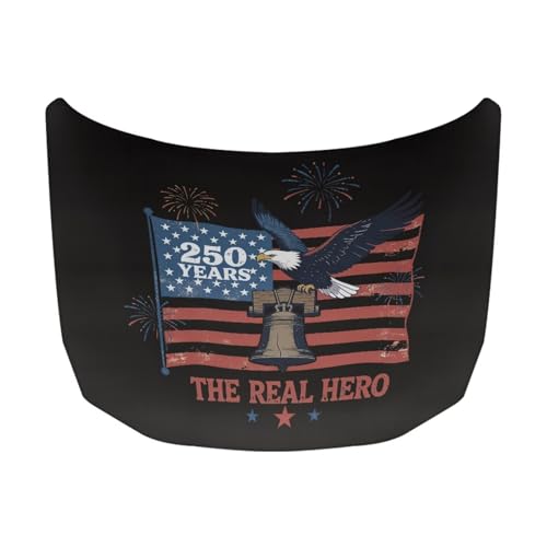 Image of Hood Covers for Cars SUV Trucks Sedan USA 250th Birthday Car Front Hood Protector Cover Exterior Decorations Stretchable Car Hood Wraps for Vehicle