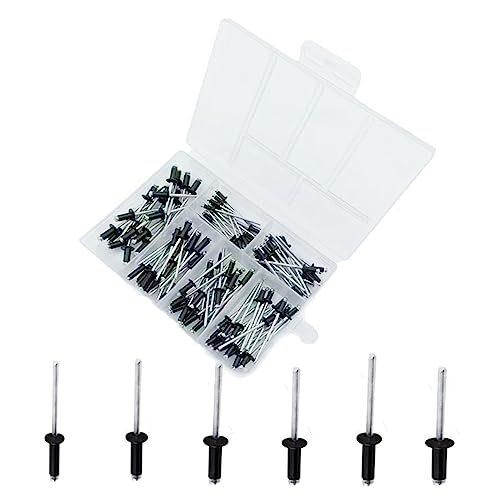 Juego de 120 remaches de aluminio M2.4-M4 surtido, remaches ciegos con caja de almacenamiento, cabeza de cúpula plateada para uso doméstico