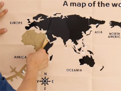 Windir 3D World Map Wall Stickers Decor Murals Diy Decal Black 71X40 Inch, Acrylic Office Wall Art Decor Bedroom Living Room Tv Wall (Black: 180X100 Cm) #TOP4