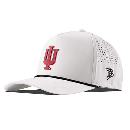 Branded Bills Officially Licensed x Indiana Hoosiers White Black Rope 5-Panel Indiana Team Logo PVC
