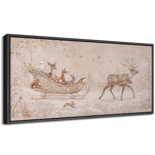 Image of MUDECOR Extra Large Framed Canvas Print Wall Art Winter for Living Room