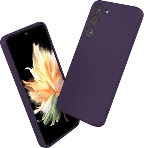 Image of DIZORO Microfiber Candy Case Compatible for Samsung A14 5G Smooth Touch Cushion Liquid Soft Silicone Gel Rubber Phone Cases Non-Slip Full Body Protective Shockproof Back Cover (Deep Purple)