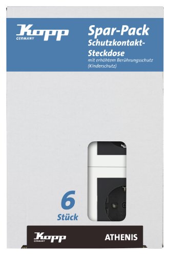 Preisvergleich Produktbild Kopp 943015055 Schutzkontaktsteckdosen anthrazit Profipack 6 Stück
