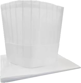 20 Pcs Disposable Chef Hat, Adjustable White Chef Hat, Non-Woven Fabrics Chef Tall Hat for Food Restaurants, Party