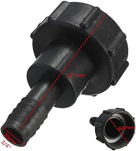 Miniatura 4 de Adaptador de drenaje del tanque del totalizador de 1,5 pulgadas IBC roscado tapa manguera de jardín adaptador de montaje negro