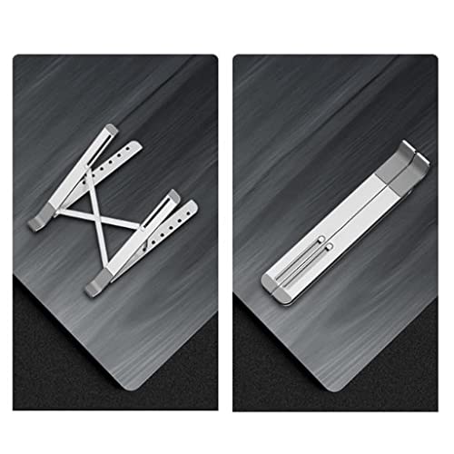 Soporte para computadora portátil de metal elegante estante elevado color plata 4