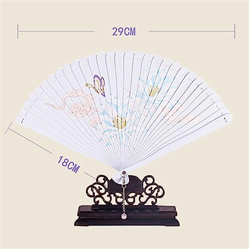 Ventilateur pliant en bambou avec sac cadeau pour decoration
