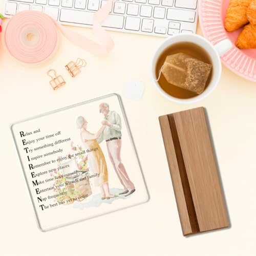 Image of Retirement Gifts for Women Men, Happy Acrylic Retirement Gifts, Coworker Teacher Nurse Boss Retired Gift with Gag for Retirees - Retire Gift for Retired Cadre Worker