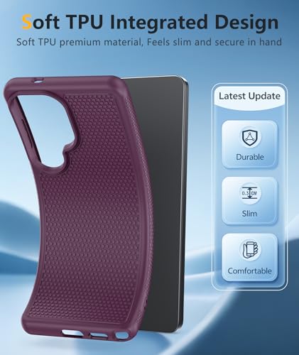 Image of FNTCASE for Samsung Galaxy S26 Ultra Case: Military Grade Drop Protection, 14ft Drop Tested, Screen Protector Included, Anti-Slip Anti-Fingerprint TPU Shockproof Phone Case Cover (Burgundy)
