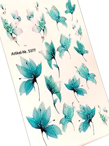 IBDI INKVICTUS Flower Nail Decals / Sliders 5377 Glitter for Manicure or Pedicure, Decal for Nails, Slider for Manicures and Pedicures, Nail Art