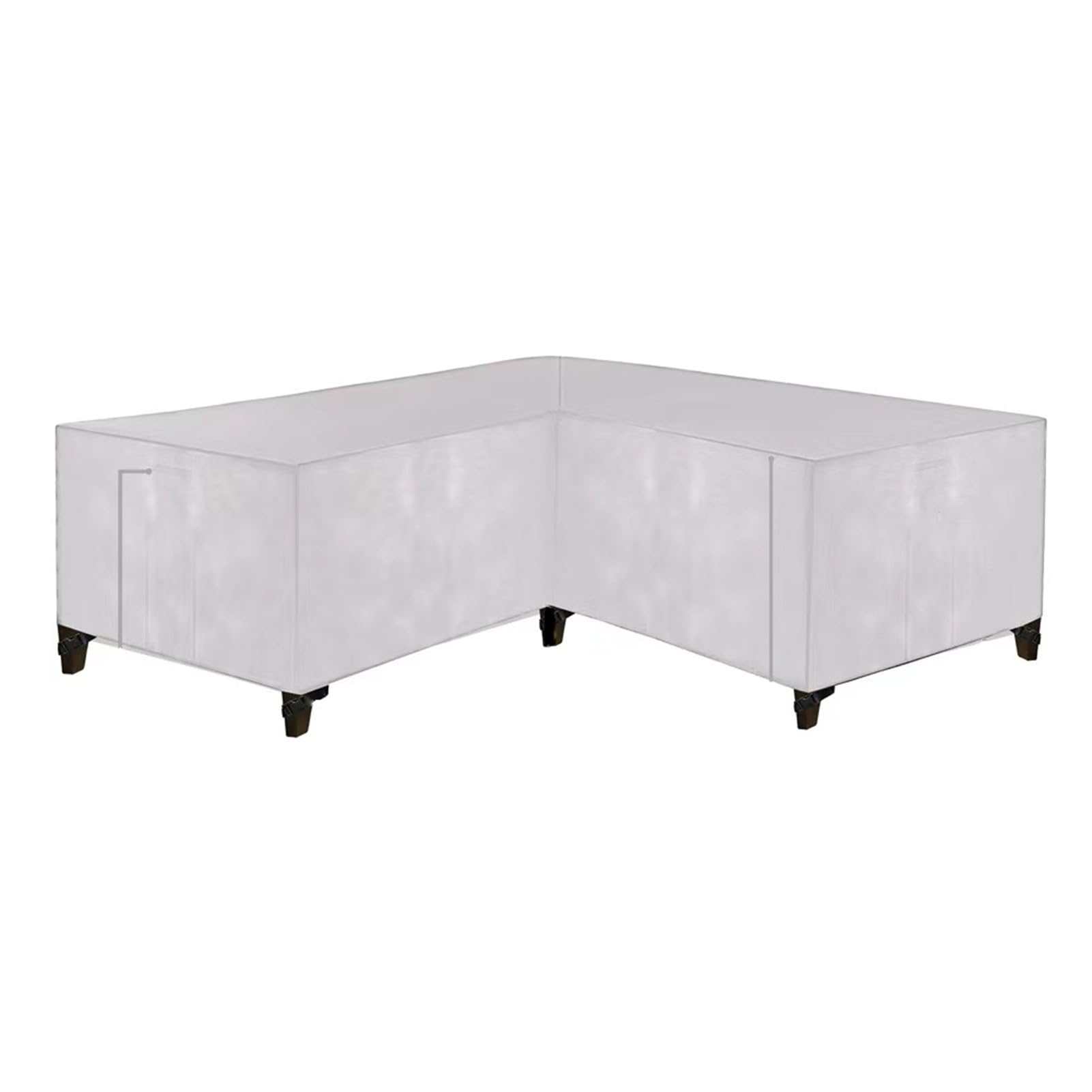 Xhdzsw Silver Corner Sofa Cover Outdoor, L-Shape Garden Waterproof Furniture Cover, 420D Heavy Duty Oxford Fabric Outdoor Corner Sofa Cover, Sectional Sofa Covers (,210X270x90cm)