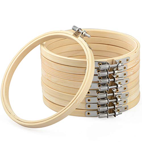 10/20 piezas 8 pulgadas marco de aros de bordado conjunto de anillos de aro de bordado de madera de bambú (20 PCS)