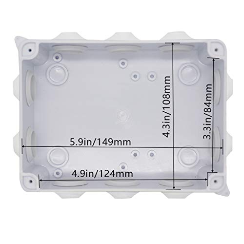 Lusumtly Junction Box Dustproof Waterproof Ip65 Abs Plastic Electrical Boxes, Indoor & Outdoor Electrical Power Cord Enclosure Universal Project Box Diy Case White 5.9 X 4.3 X 2.8 Inch(150X110X70Mm) #TOP5