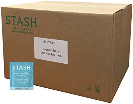 Stash Tea Licorice Spice 1000 Tea Bags in Foil Individual Black Tea Bags for Use in Teapots Mugs or Cups, Brew Hot Tea or Iced Tea