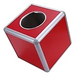 jojofuny Rote Party Tombola Kasten aus Aluminiumlegierung Mittlere Losbox 25cm Multifunktionale Spenden und Lottoschein Urne für Veranstaltungen Zufällige Farbe