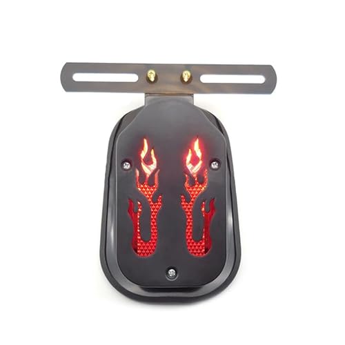EPEIGO Luz traseira de chama de motocicleta de 12 V, lâmpada de freio traseiro para Harley Honda Suz