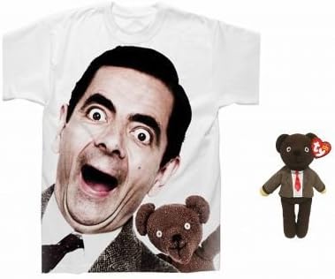 England Rugby Official Mr Bean Graphic T-Shirt & Beanie Bear Gift Set