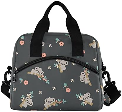 TropicalLife Cute Yellow Bees Lunch Bag for Women Girls Men Portable Insulated Lunch Box Tote Bag with Shoulder Straps for Work School Picnic