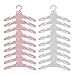 AODOOR Perchas de ropa para muñecas, paquete de 18 perchas de plástico blanco y rosa, perchas para ropa para niños, perchas para bebés, perchas antideslizantes para bebés (10,5 cm de ancho)