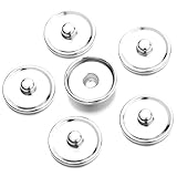 50 Pcs Snap Button Base Trays Blank Press Cabochon Settings DIY Jewelry Accessories for Snap Button Jewelry Making (18 MM)