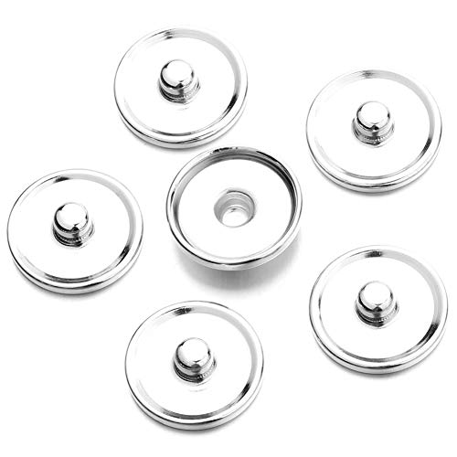50 Pcs Snap Button Base Trays Blank Press Cabochon Settings DIY Jewelry Accessories for Snap Button Jewelry Making (18 MM)