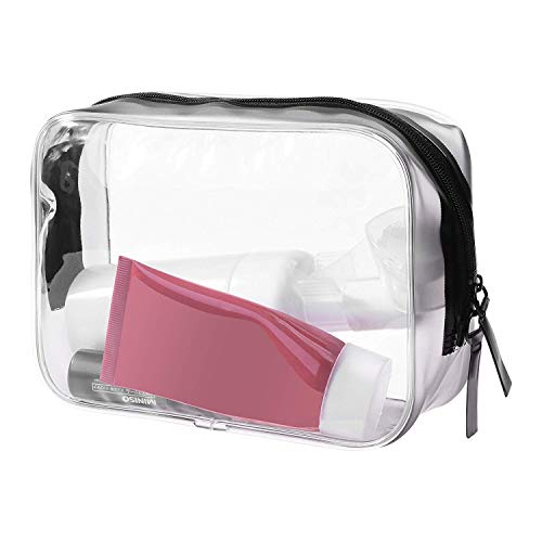 3 Piezas Bolsa de Aseo Transparente Neceser PVC Impermeable Mujer Bolsa de Cosmético Organizador de Viaje , Tres tallas