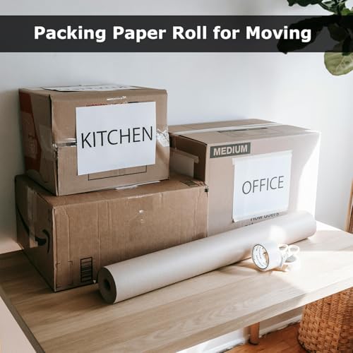 Packing Paper Roll Moving Packing Paper Sheets Wrapping Moving Paper for Protecting Fragile Items & Moving Boxes Filler Newsprint Shipping Paper for Packaging (15inx230ft)
