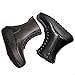 FitFlop F-Mode Leather Lace-Up Flatform Ankle Boots, Color: All Black, Size: 7 (GM4-090-050)