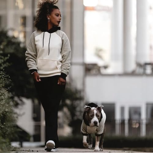 Image of Spark Paws Dog Hoodie - Premium Dog Sweater for Small, Medium, and Large Dogs | Warm Outfits for French Bulldogs, Pitbull, Puppy, Winter Jacket Alternative - Olive Cream - XL