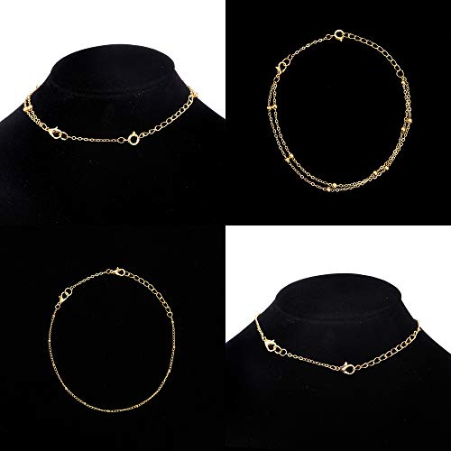 Image of Softones 12-18Pcs Ankle Bracelets Extenders-Extension for Womens Jewelry(1 2 3 Inch),with Lobster Clasp and O-Clasp from Gold Silver Rose Gold