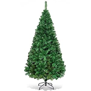 glacer 6ft christmas tree artificial fake fluffy xmas trees with metal foldable stand for outdoor & indoor, green