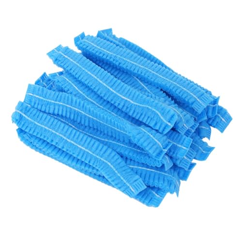 ANDRESLAD 100 piezas Gorros Desechables No Tejidos Azules para Cocina y Hospital Cómodos Transpirables y Anti-polvo Pack de Unidades para Protección Capilar y Alimentos