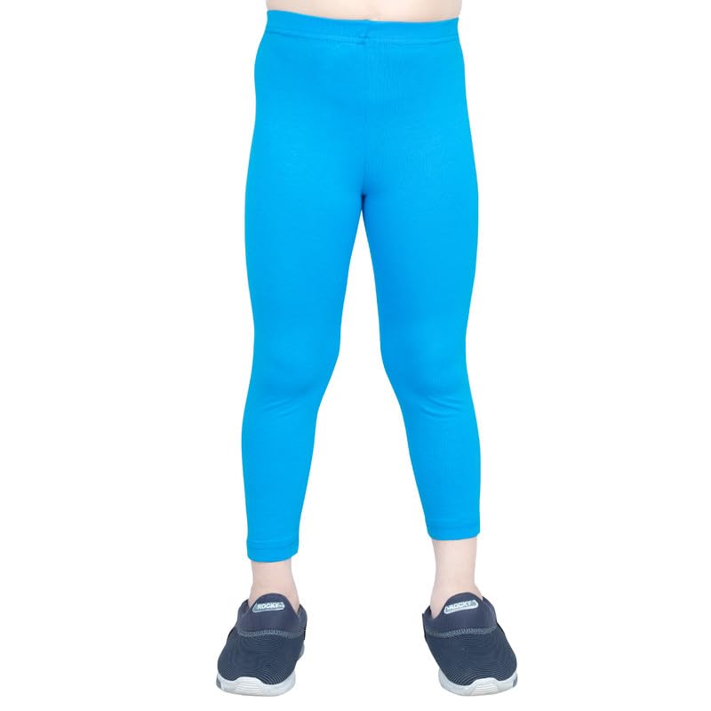 Image of ONE SKY Girls Ankle Length Leggings, Breathable Kids Wear, Versatile Tights for Girls, Stretchable, Easy to Care Slacks, Comfort Girls Leggings