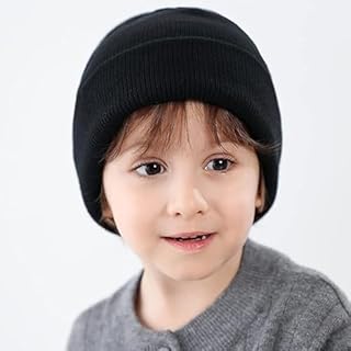 Mayoii Lot de 5 bonnets d'hiver colorés pour enfants, chapeaux d'hiver chauds et extensibles pour enfants, adaptés pour enfants de 1 à 10 ans, tous les jours, sports de plein air, 5 noirs, Taille
