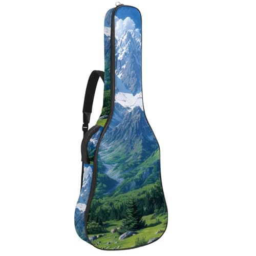 Housse pour guitare motif montagnes colorées pour vos trajets et concerts