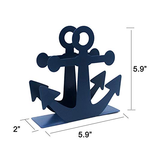 BetyHom Vintage Metal Nautical Anchor Napkin Holder (BLUE) - Image 3