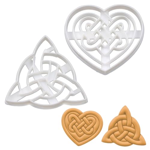 Emporte-pièces celtiques triquetra moule biscuit et cœur celtique 2 pièces