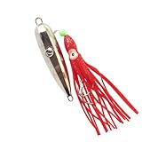 Otominat Inchiku Slow Pitching Jigging Lures Glow Saltwater Vertical Fishing Jigs Head Octopus Skirt Jigging Marlin Fish Lures Assist Double Hooks 100g 120g 150g 200g 250g (Silver, 250g)