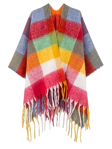 Image of Breezy Lane Women's Shawl Wraps Warm Poncho Ruana Wrap Cardigan