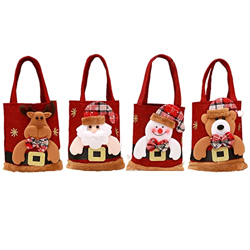 Puppentüten, 3D-Weihnachtsdekorations-Geschenktüte, Weihnachtssüßigkeitstüte, Kordelzug-Weihnachtstüten, Wiederverwendbare Stoff-Weihnachtsgeschenktüten (#1) Cover